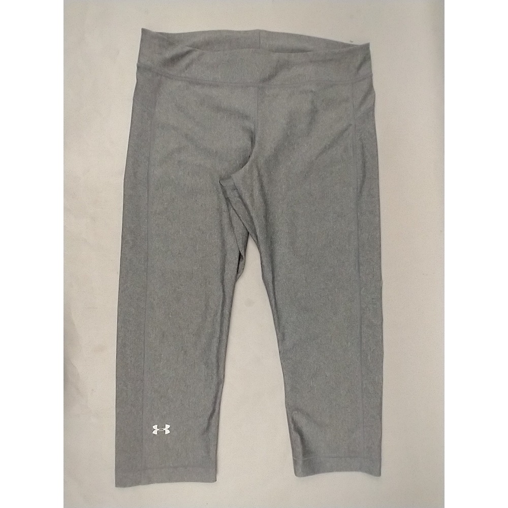 Under Armour HeatGear Gray Compression Cropped Leggings‎ Womens Large Heathered